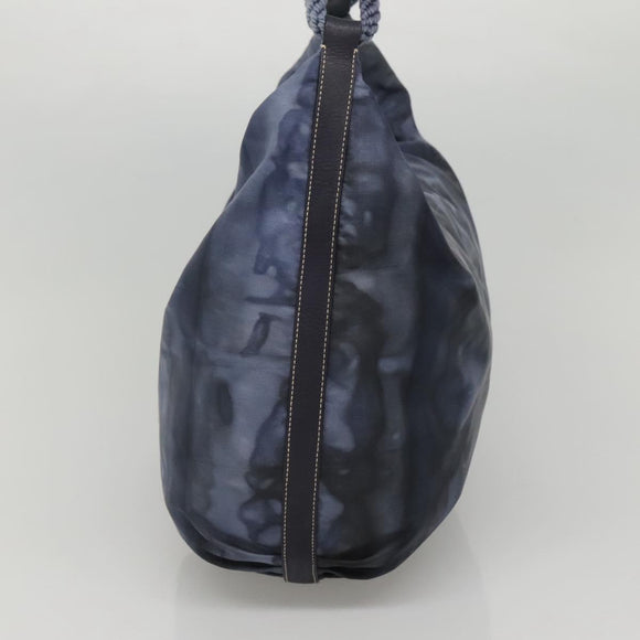 PRADA Shoulder Bag Nylon Blue Silver Auth 117789