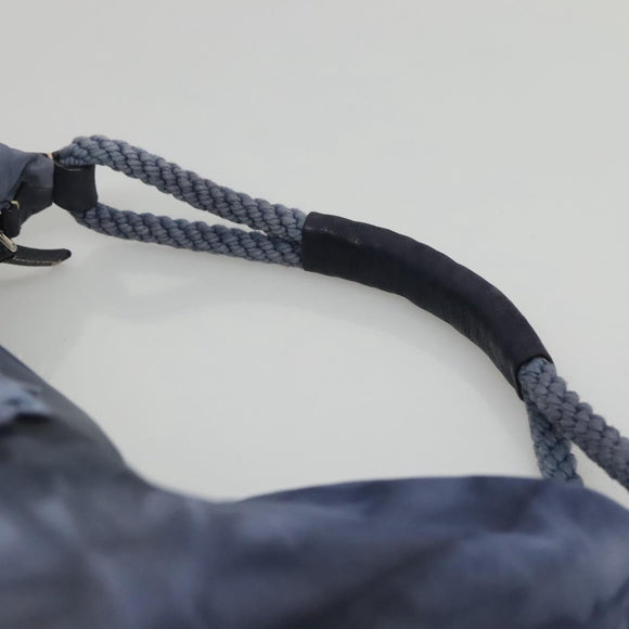 PRADA Shoulder Bag Nylon Blue Silver Auth 117789