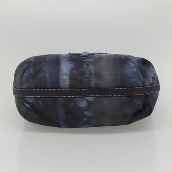 PRADA Shoulder Bag Nylon Blue Silver Auth 117789