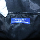 BURBERRY Nova Check Blue Label Shoulder Bag Wool Black Silver Auth 117790-9