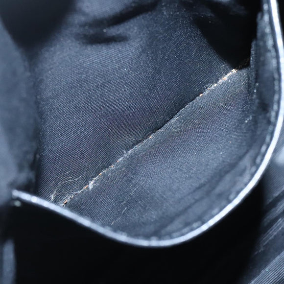 BURBERRY Nova Check Blue Label Shoulder Bag Wool Black Silver Auth 117790