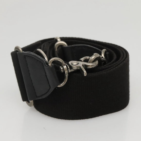 BURBERRY Nova Check Blue Label Shoulder Bag Wool Black Silver Auth 117790