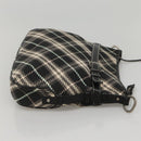 BURBERRY Nova Check Blue Label Shoulder Bag Wool Black Silver Auth 117790-4
