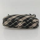 BURBERRY Nova Check Blue Label Shoulder Bag Wool Black Silver Auth 117790-6