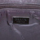 PRADA Tote Bag Canvas Beige Silver Auth 117799-20