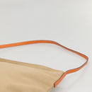 PRADA Tote Bag Canvas Beige Silver Auth 117799-14