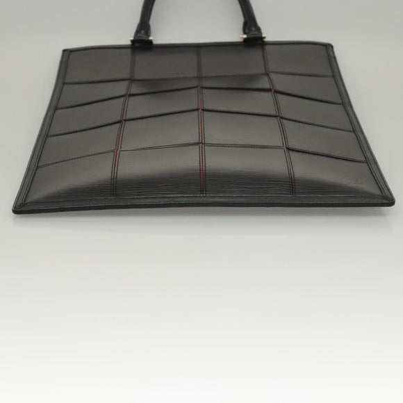 LOUIS VUITTON Epi Stretch Silver Fizz Hand Bag Black M54622 LV Auth 117803