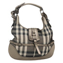 BURBERRY Nova Check Shoulder Bag Canvas Gray Auth 117804-1