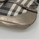 BURBERRY Nova Check Shoulder Bag Canvas Gray Auth 117804-10