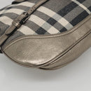 BURBERRY Nova Check Shoulder Bag Canvas Gray Auth 117804-14
