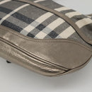 BURBERRY Nova Check Shoulder Bag Canvas Gray Auth 117804-15