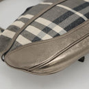 BURBERRY Nova Check Shoulder Bag Canvas Gray Auth 117804-16