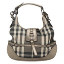 BURBERRY Nova Check Shoulder Bag Canvas Gray Auth 117804-13