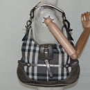 BURBERRY Nova Check Shoulder Bag Canvas Gray Auth 117804-21