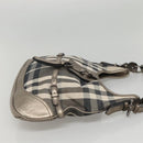 BURBERRY Nova Check Shoulder Bag Canvas Gray Auth 117804-4