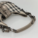 BURBERRY Nova Check Shoulder Bag Canvas Gray Auth 117804-8
