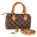 LOUIS VUITTON Damier Ebene Mini Speedy Hand Bag SPO N41536 LV Auth 117814SM-1