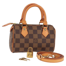 LOUIS VUITTON Damier Ebene Mini Speedy Hand Bag SPO N41536 LV Auth 117814SM