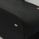 CELINE Hand Bag Leather Navy Gold Auth 117832-15