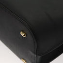 CELINE Hand Bag Leather Navy Gold Auth 117832-17