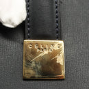 CELINE Hand Bag Leather Navy Gold Auth 117832-9