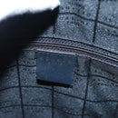 CELINE Hand Bag Leather Navy Gold Auth 117832-18