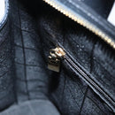 CELINE Hand Bag Leather Navy Gold Auth 117832-21