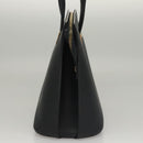 CELINE Hand Bag Leather Navy Gold Auth 117832-3