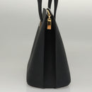 CELINE Hand Bag Leather Navy Gold Auth 117832-4