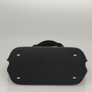 CELINE Hand Bag Leather Navy Gold Auth 117832-5