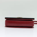 BVLGARI Chain Shoulder Bag Leather Red Auth 117840-5