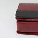 BVLGARI Chain Shoulder Bag Leather Red Auth 117840-15