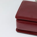 BVLGARI Chain Shoulder Bag Leather Red Auth 117840-17