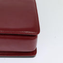 BVLGARI Chain Shoulder Bag Leather Red Auth 117840-18