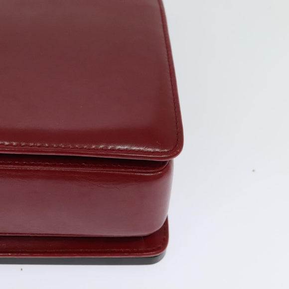 BVLGARI Chain Shoulder Bag Leather Red Auth 117840