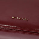 BVLGARI Chain Shoulder Bag Leather Red Auth 117840-19