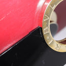 BVLGARI Chain Shoulder Bag Leather Red Auth 117840-9