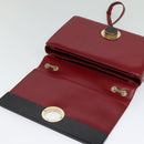 BVLGARI Chain Shoulder Bag Leather Red Auth 117840-10