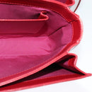 BVLGARI Chain Shoulder Bag Leather Red Auth 117840-22