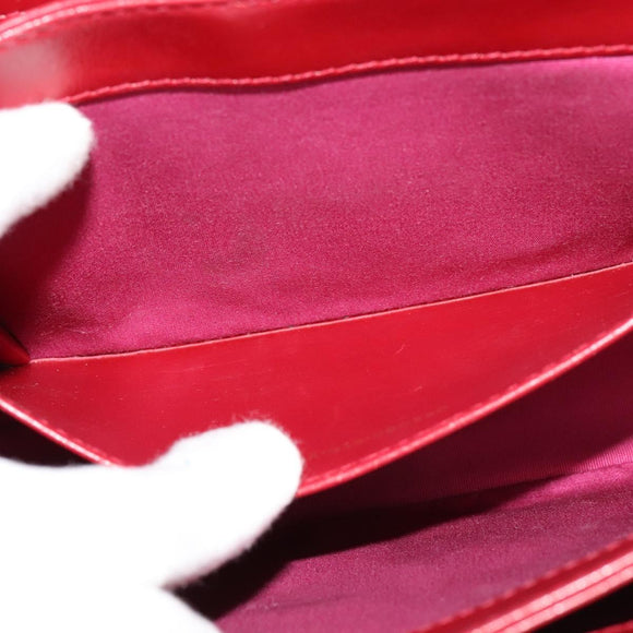 BVLGARI Chain Shoulder Bag Leather Red Auth 117840