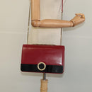 BVLGARI Chain Shoulder Bag Leather Red Auth 117840-27