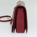 BVLGARI Chain Shoulder Bag Leather Red Auth 117840-4