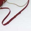 BVLGARI Chain Shoulder Bag Leather Red Auth 117840-7