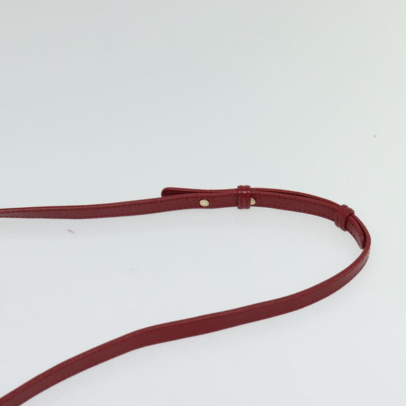BVLGARI Chain Shoulder Bag Leather Red Auth 117840