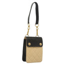 CHANEL Hand Bag Lamb Skin Beige CC Auth 117841-1