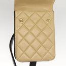 CHANEL Hand Bag Lamb Skin Beige CC Auth 117841-19