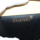 CHANEL Hand Bag Lamb Skin Beige CC Auth 117841-20