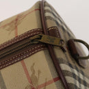 Burberrys Nova Check Boston Bag PVC 2way Beige Gold Auth 117842-10