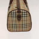 Burberrys Nova Check Boston Bag PVC 2way Beige Gold Auth 117842-3