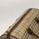 Burberrys Nova Check Boston Bag PVC 2way Beige Gold Auth 117842-6